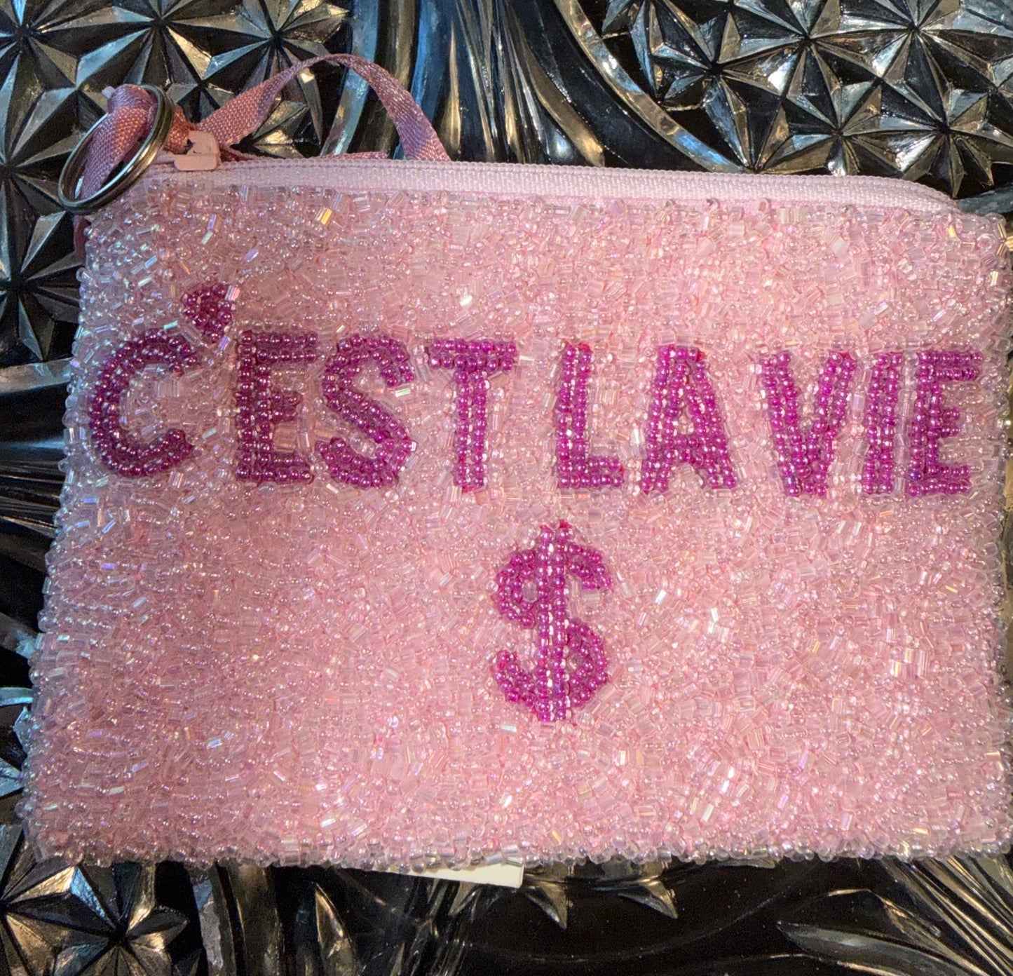 C'est La Vie – Beaded Coin Purse